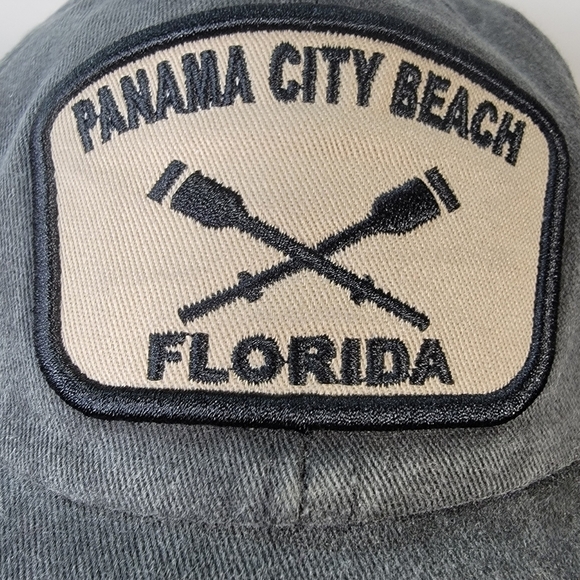 DK Caps Panama City Beach Florida Charcoal Gray Black Ball cap - Picture 3 of 17